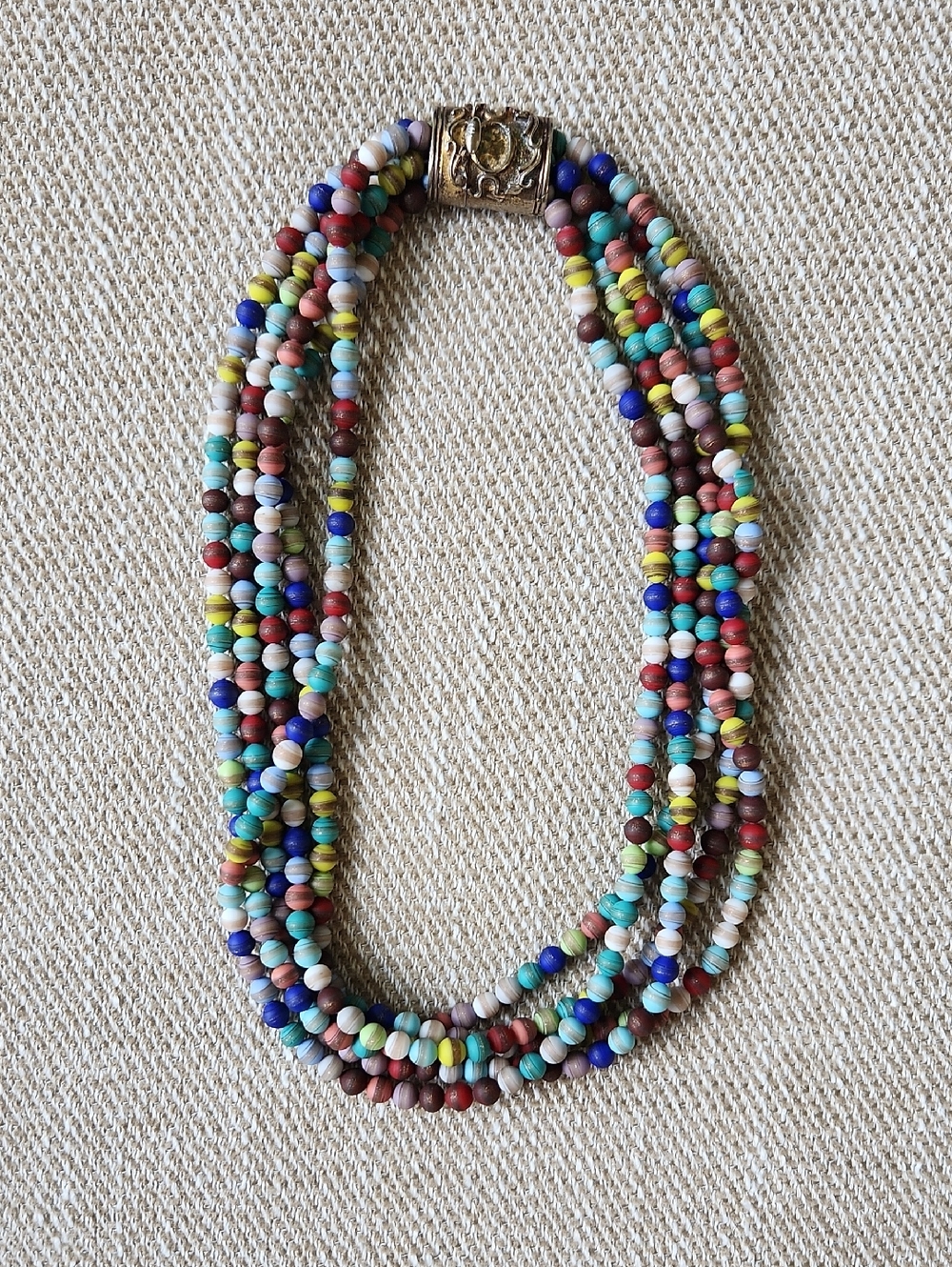 Venetian Vintage Multicolor Beaded Multi-Strand Necklace - Women Jewelry